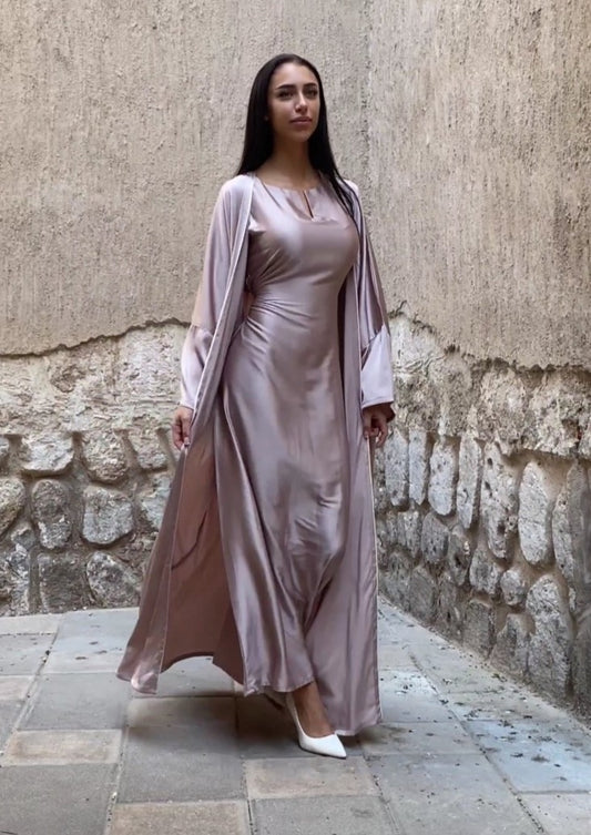 Silk Rose Abaya Set